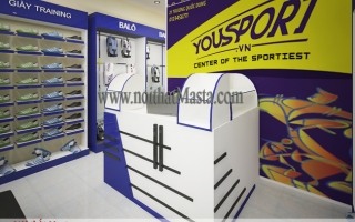 Thiết kế nội thất cửa hàng dụng cụ thể thao - Anh Hùng - Tân Bình